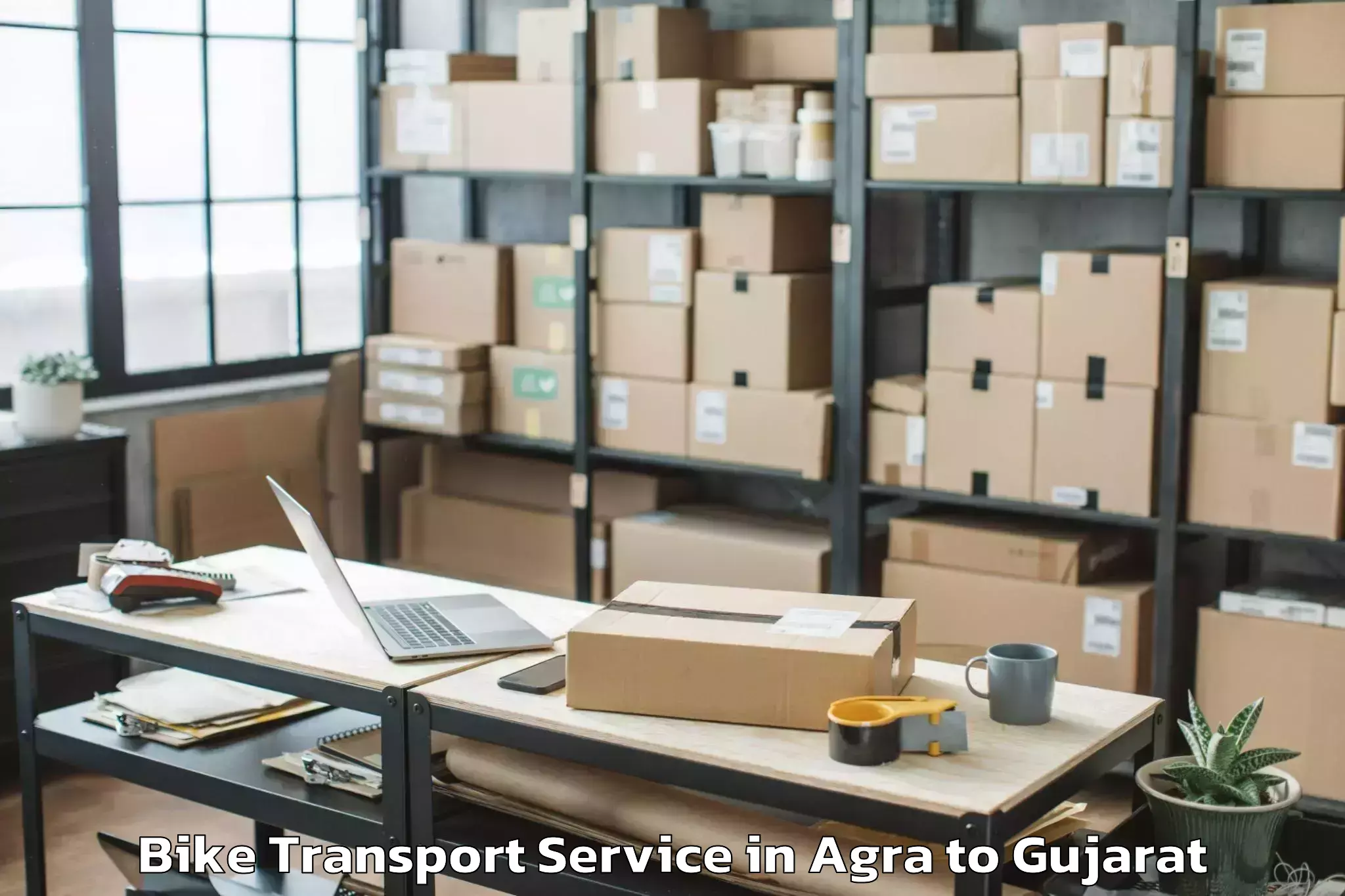 Book Agra to Garbada Bike Transport Online